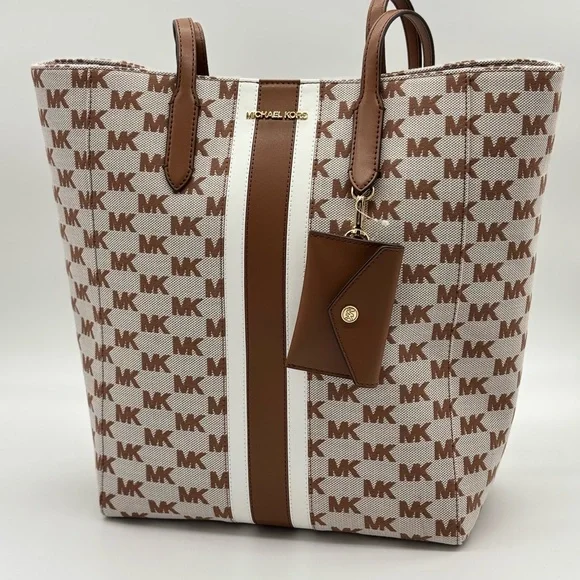 Michael Kors Vincent Large Logo Jacquard Tote Bag with Card Case NWT - Picture 2 of 15